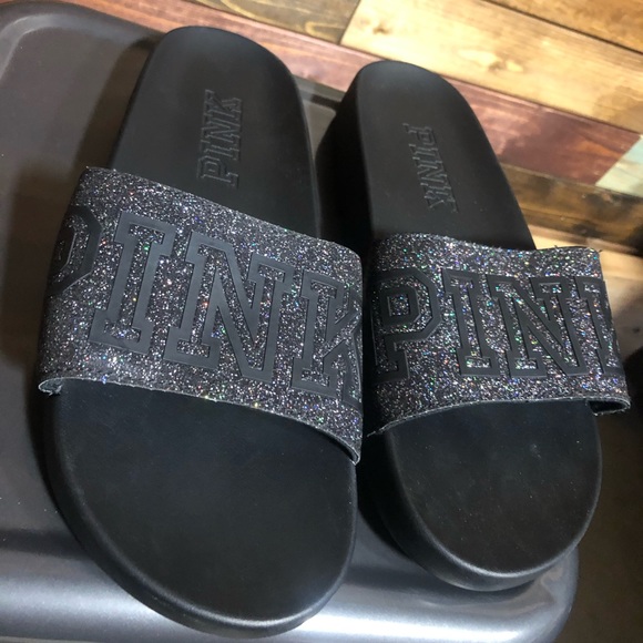 PINK Victoria's Secret Shoes - VS Pink Glitter Slides
